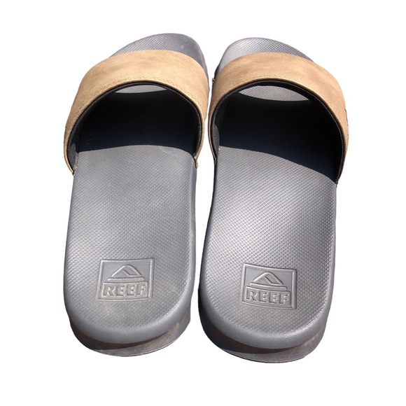 Reef One Slide Sandal Men's Size 12 Gray and Tan - Picture 3 of 8